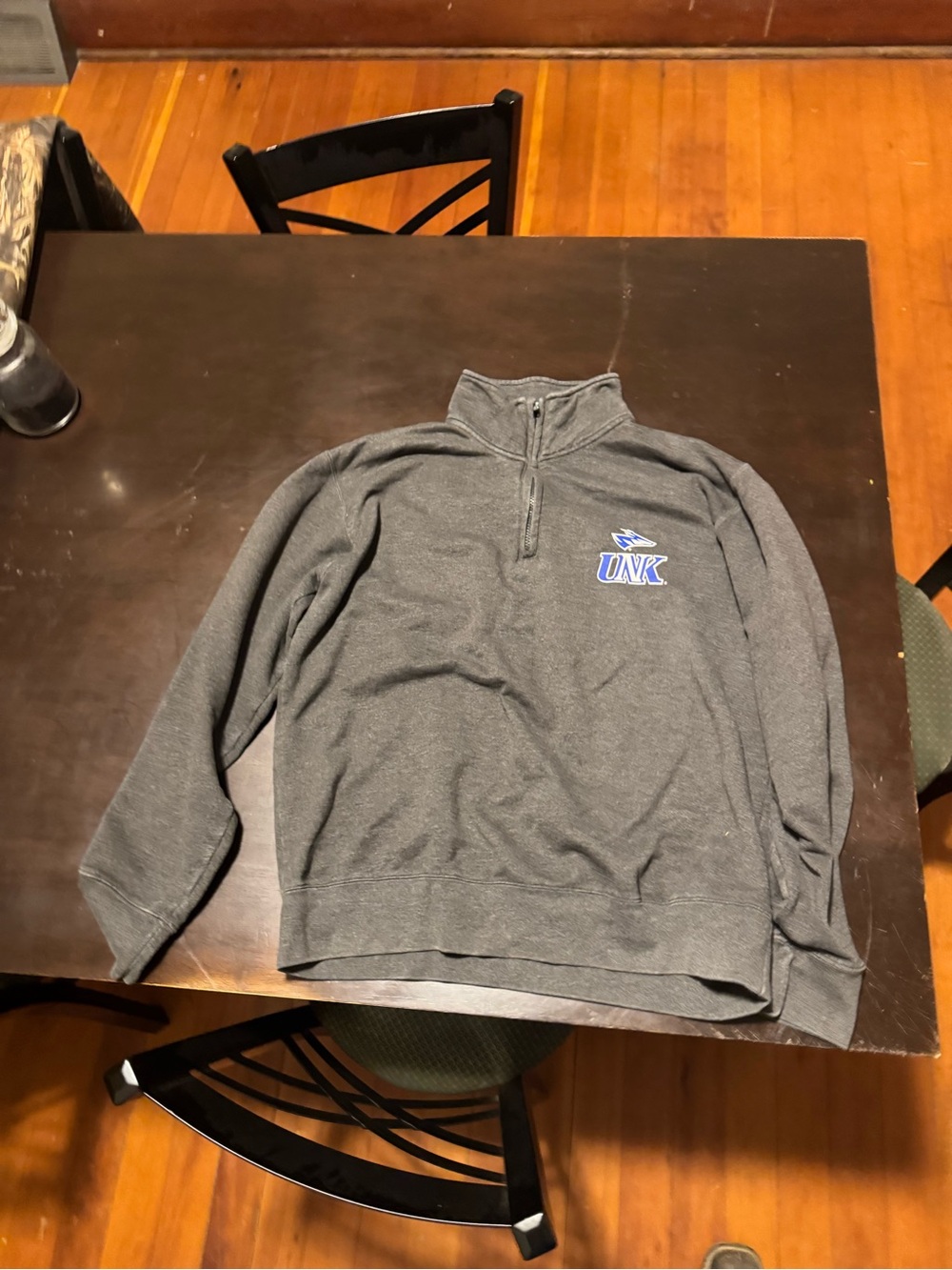 Champion Gray Quarter-Zip Pullover with Blue Logo